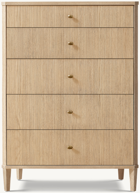 Delphine Reeded 5-Drawer Narrow Dresser