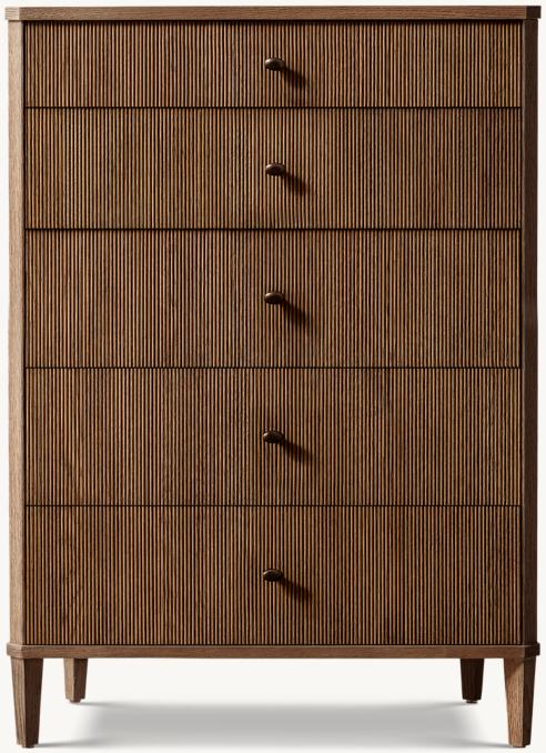 Delphine Reeded 5-Drawer Narrow Dresser | RH
