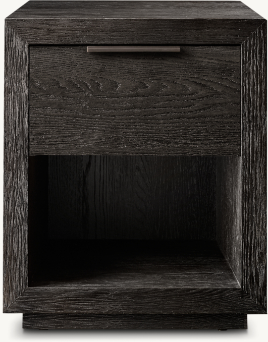 20" nightstand shown in Black Oak/Bronze.