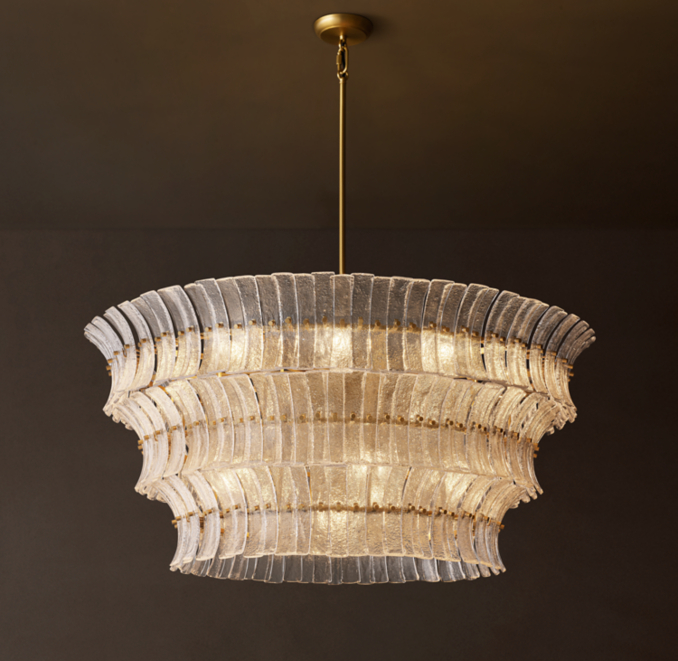 48" chandelier shown in Antiqued Brass.