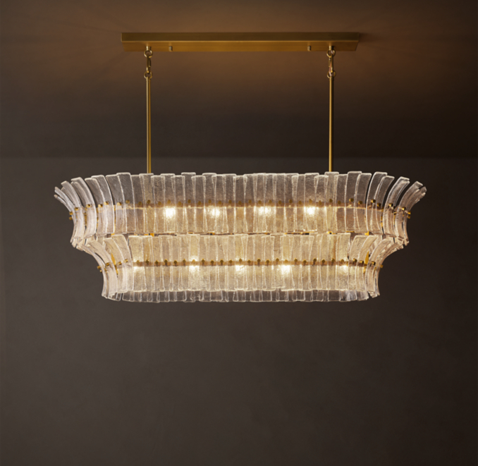 Romano Clear Glass Linear Chandelier