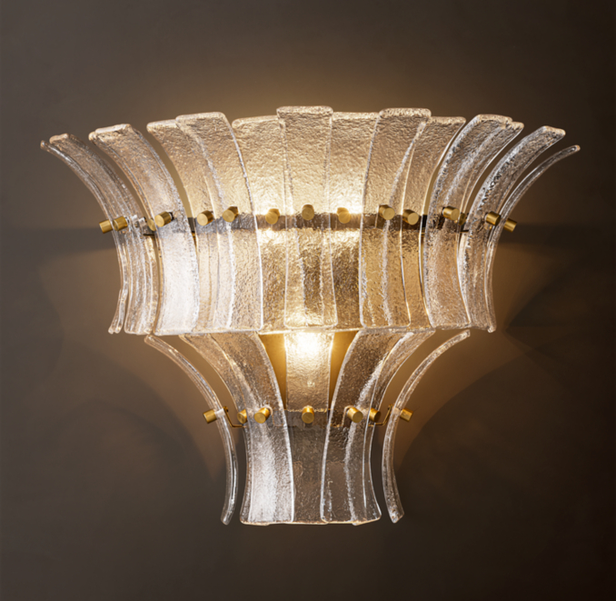 Romano Clear Glass Tiered Sconce