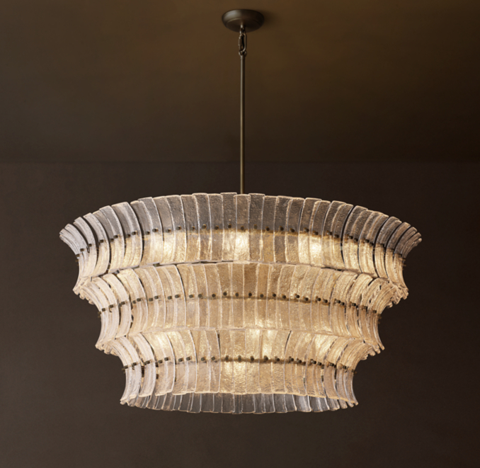 48" chandelier shown in Bronze.