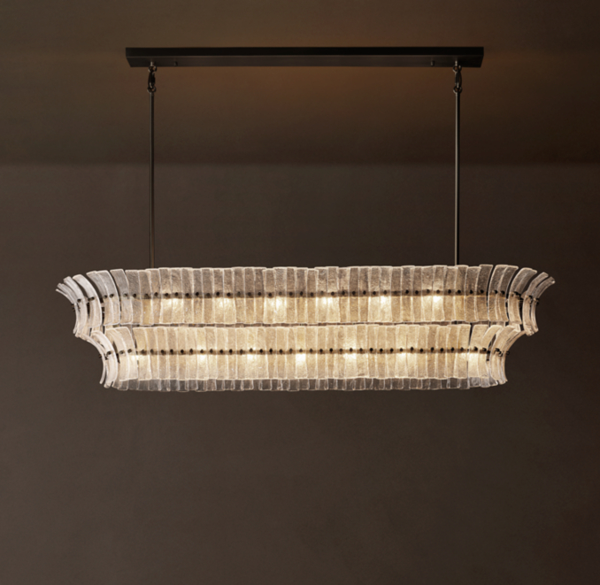 72" chandelier shown in Bronze.