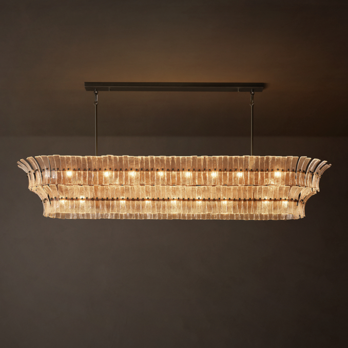 Romano Clear Glass Linear Chandelier
