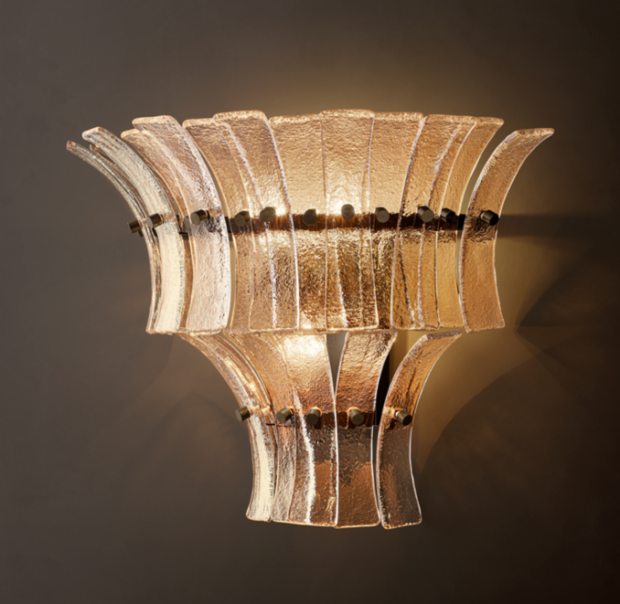 Romano Cast Glass Tiered Sconce