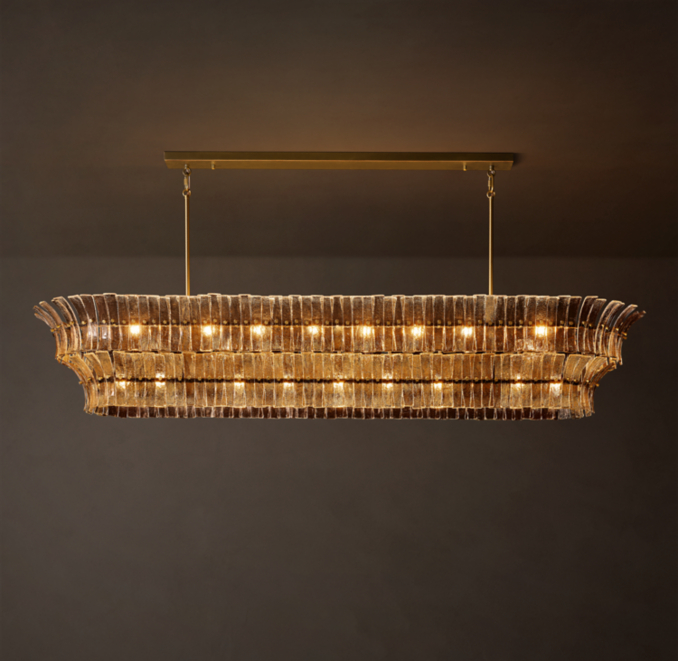 Romano Smoke Glass Linear Chandelier