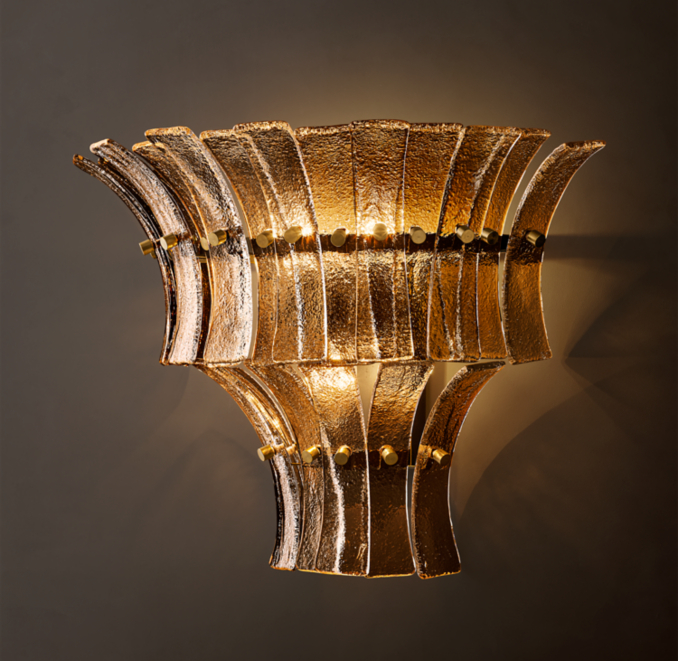 Romano Smoke Glass Tiered Sconce