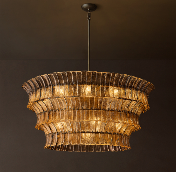 48" chandelier shown in Bronze.