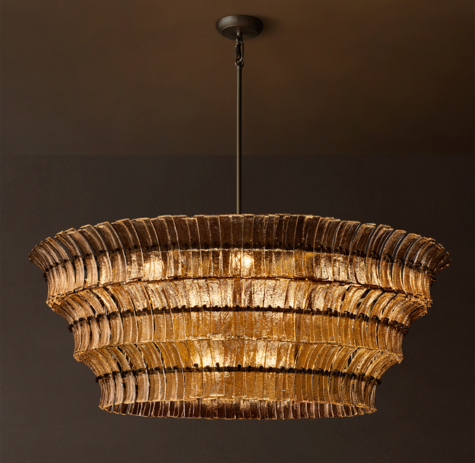 Romano Smoke Glass Round Chandelier