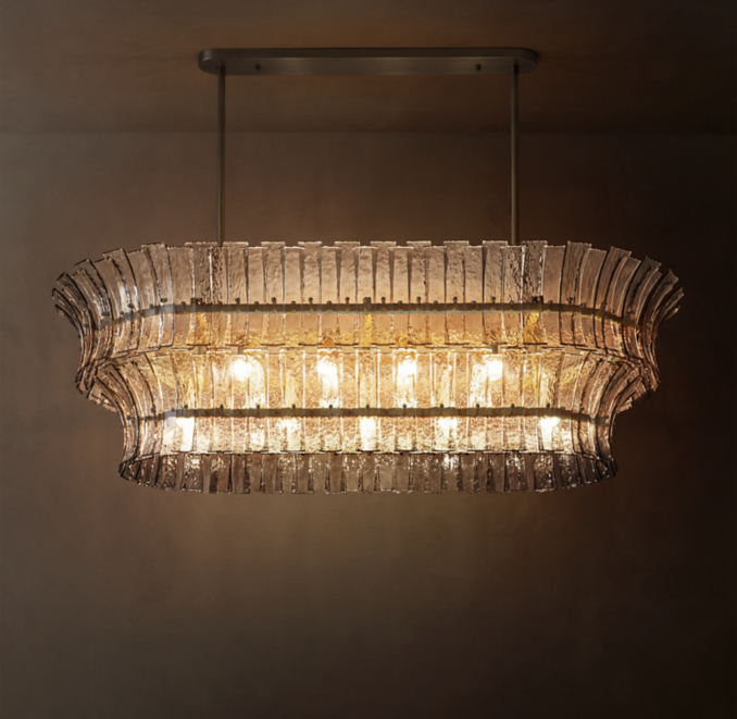 54" chandelier shown in Bronze.