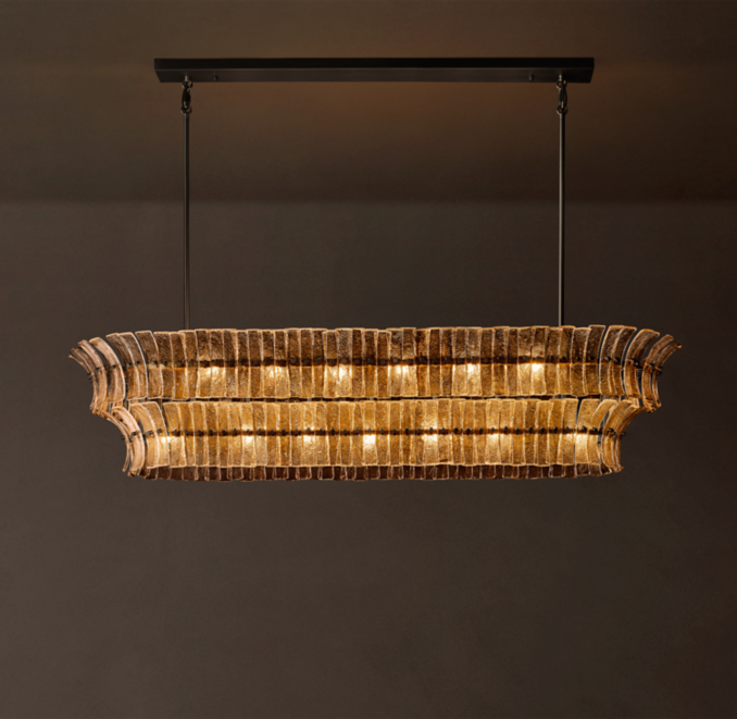 72" chandelier shown in Bronze.