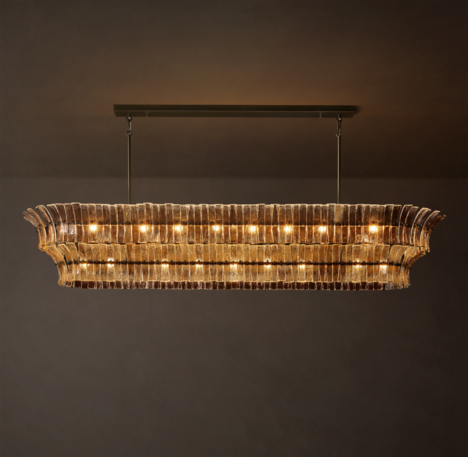 Romano Smoke Glass Linear Chandelier