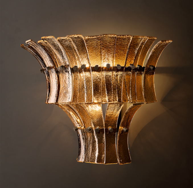 Romano Smoke Glass Tiered Sconce