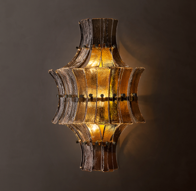 Romano Smoke Glass Sconce