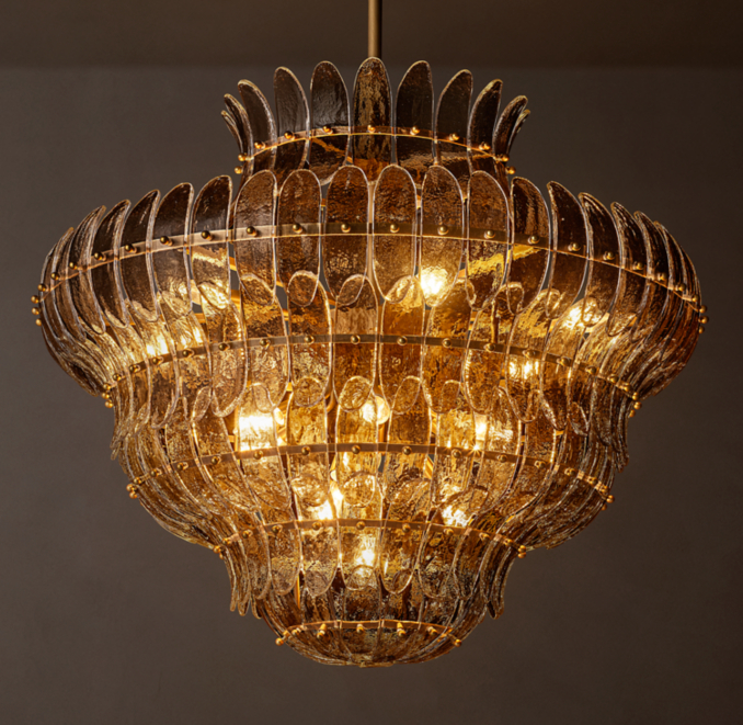 Amelia Smoke Glass Round Chandelier