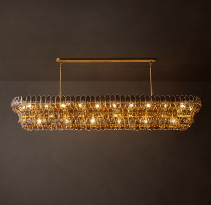 Amelia Smoke Glass Linear Chandelier