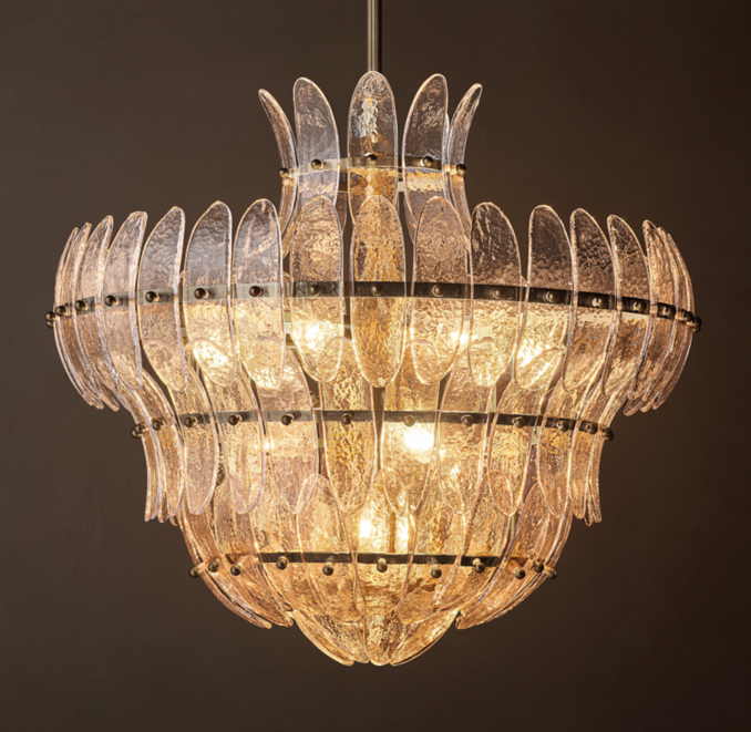 26" chandelier shown in Bronze.