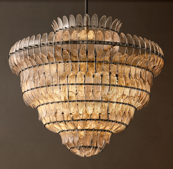 48" chandelier shown in Bronze.