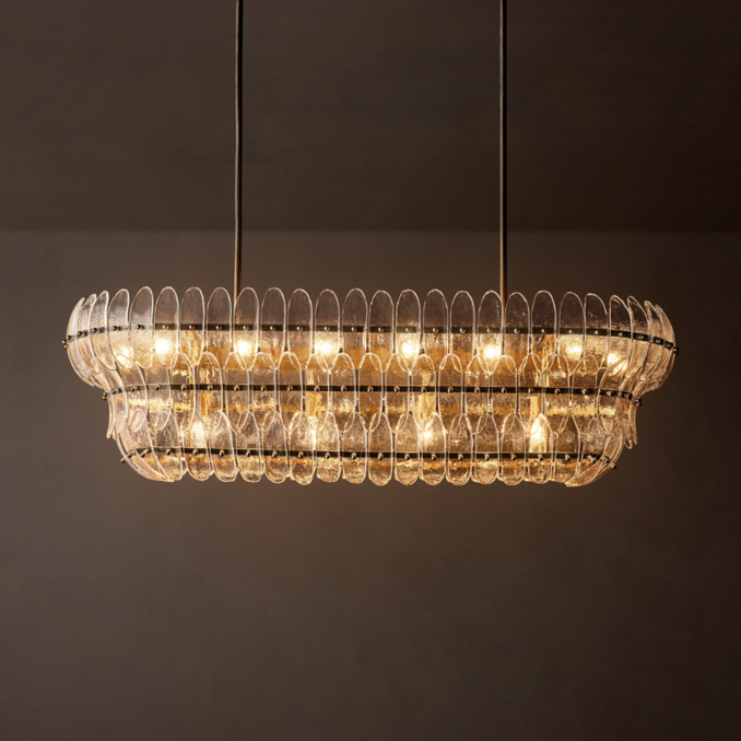 54" chandelier shown in Bronze.