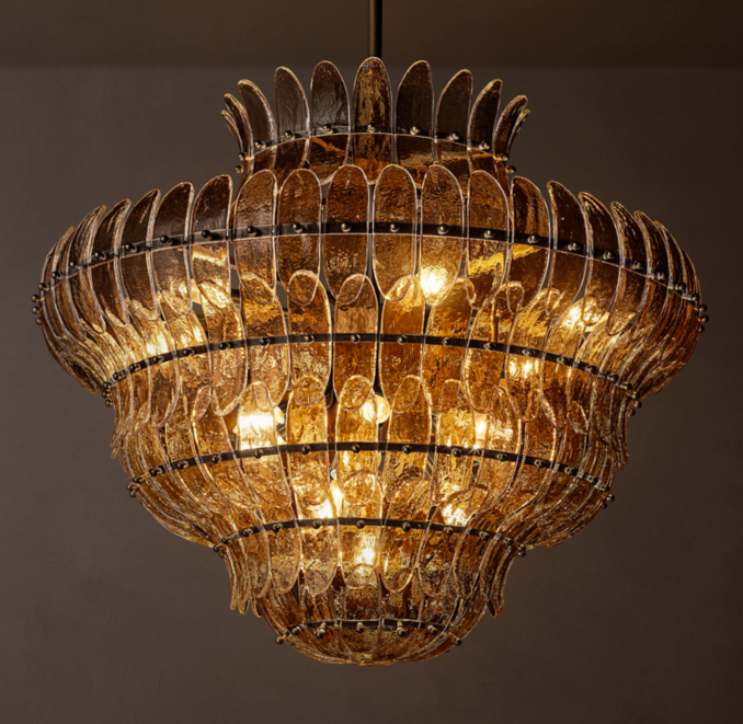 Amelia Smoke Round Glass Chandelier