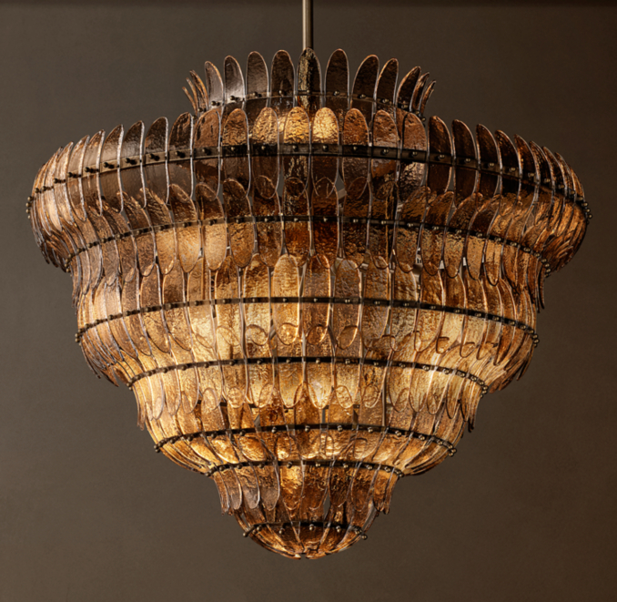 48" chandelier shown in Bronze.