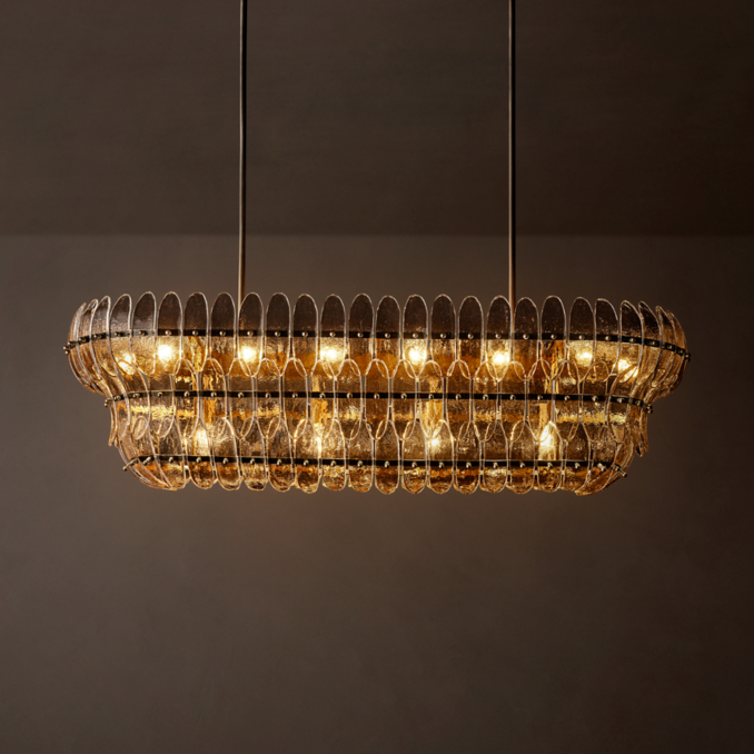 54" chandelier shown in Bronze.
