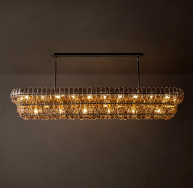 Amelia Smoke Glass Linear Chandelier