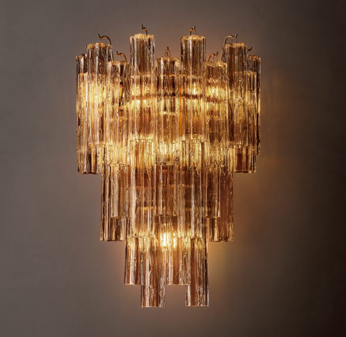 Tronchi Smoke Glass Grand Sconce