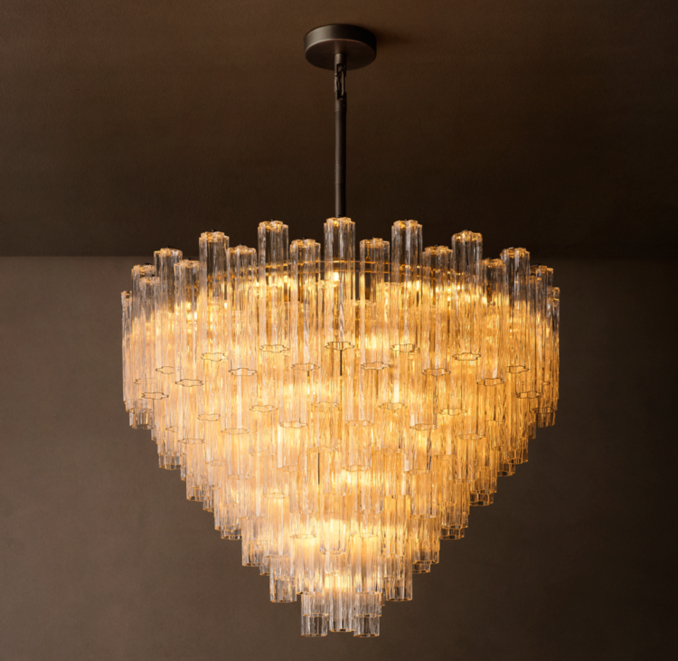 48" chandelier shown in Bronze.
