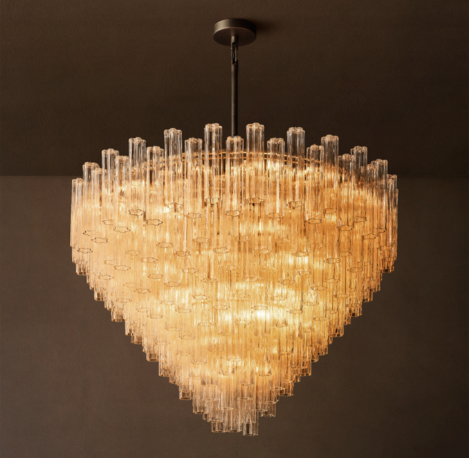 61" chandelier shown in Bronze.