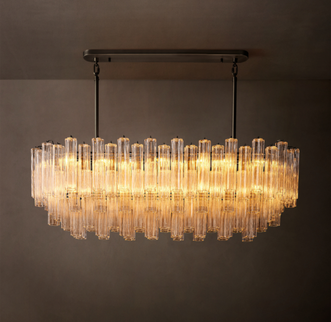 Tronchi Clear Glass Linear Chandelier