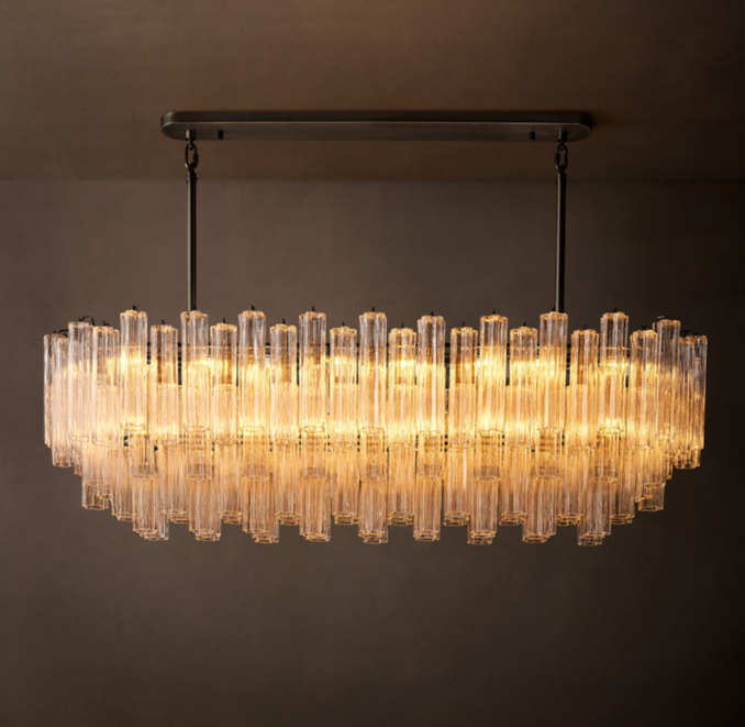 72" chandelier shown in Bronze.
