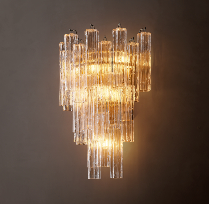 Tronchi Clear Glass Grand Sconce