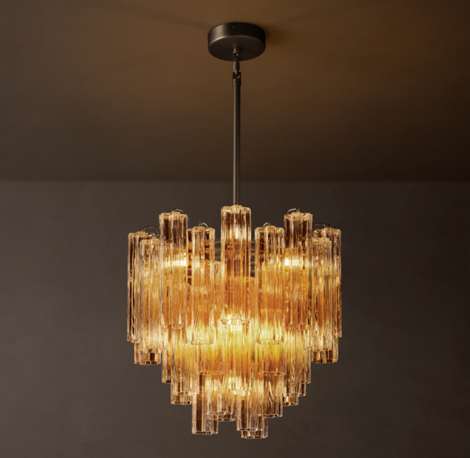 24" chandelier shown in Bronze.