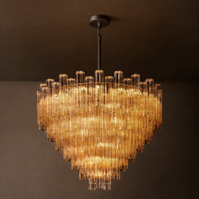 48" chandelier shown in Bronze.