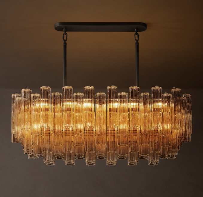 54" chandelier shown in Bronze.