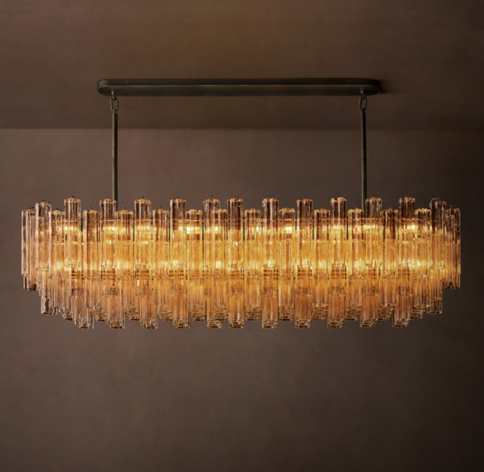 72" chandelier shown in Bronze.