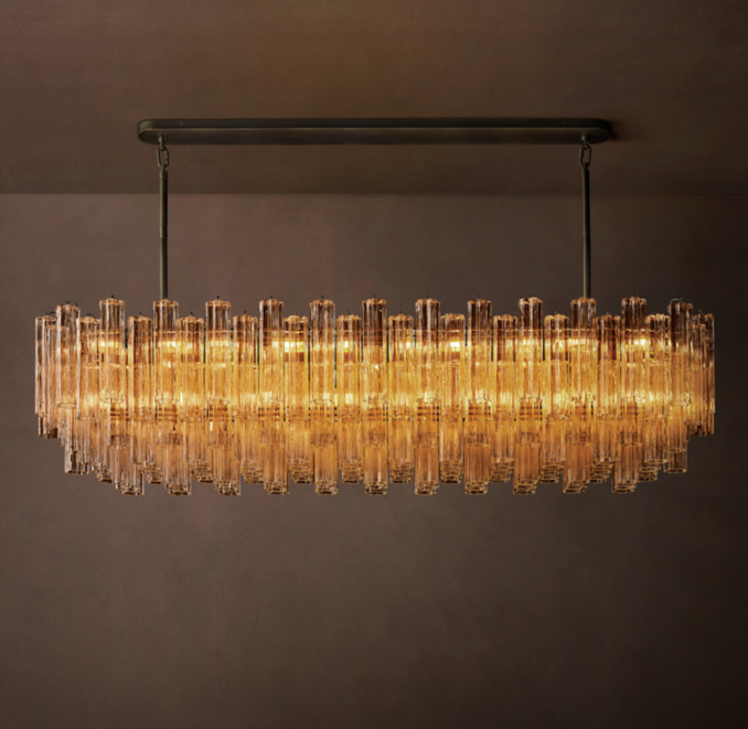90" chandelier shown in Bronze.