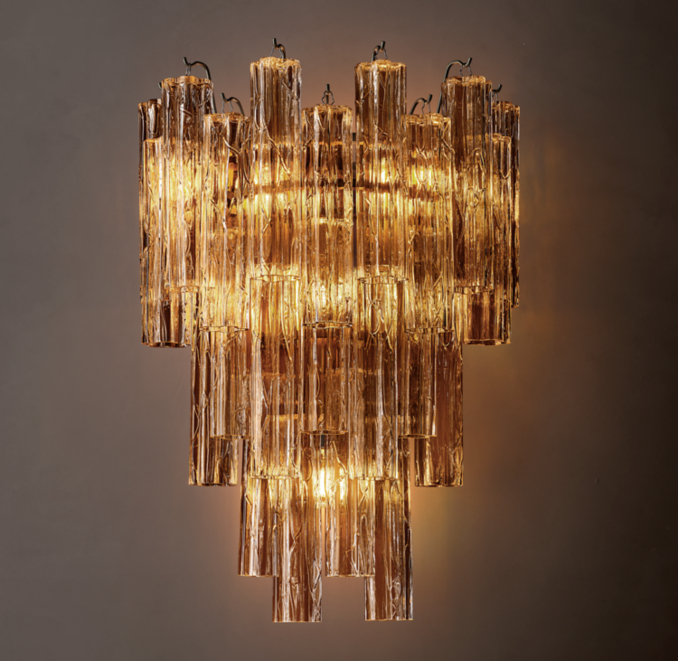 Tronchi Smoke Glass Grand Sconce