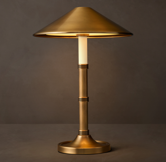 Shown in Lacquered Burnished Brass.