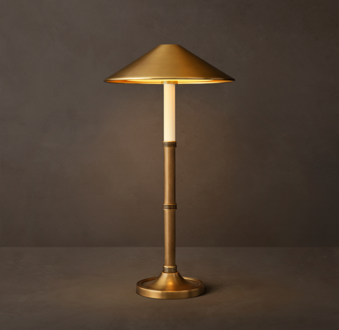Shown in Lacquered Burnished Brass.