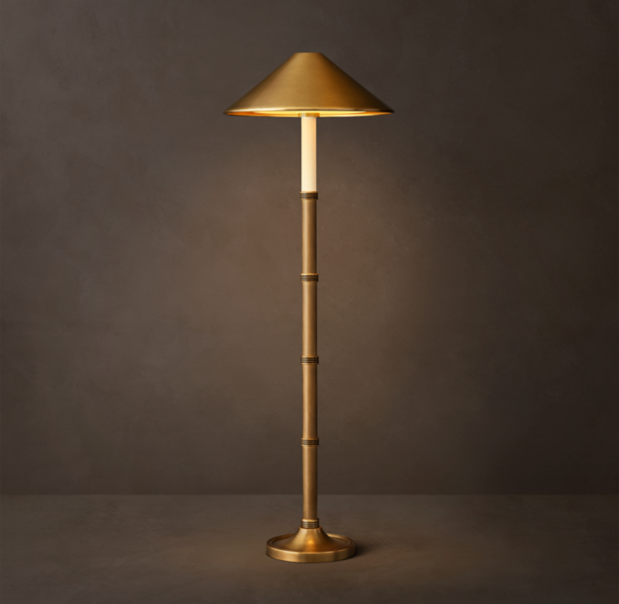 Shown in Lacquered Burnished Brass.
