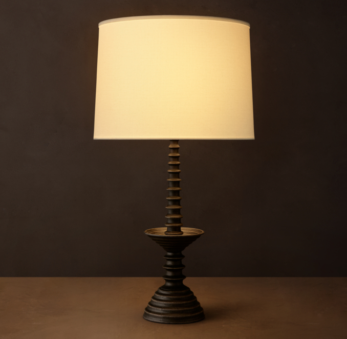 35" lamp shown in Black Oak.