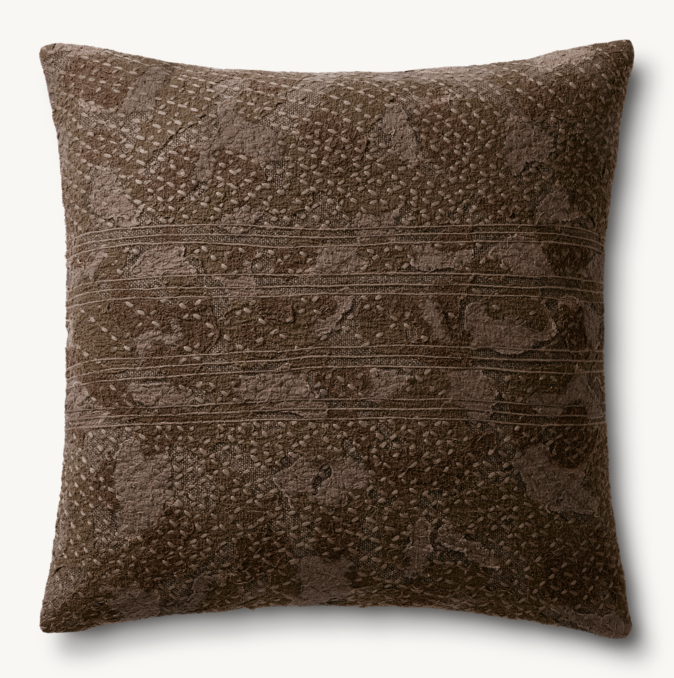 Handwoven Deconstructed Center Stripe Pillow Cover - Square