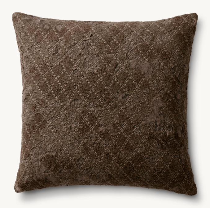 Handwoven Deconstructed Diamond Pillow Cover - Square