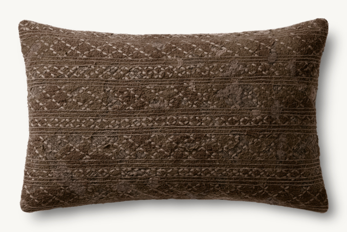 Handwoven Deconstructed Horizontal Stripe Pillow Cover - Lumbar