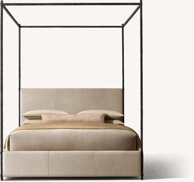 Hugo Leather Canopy Bed