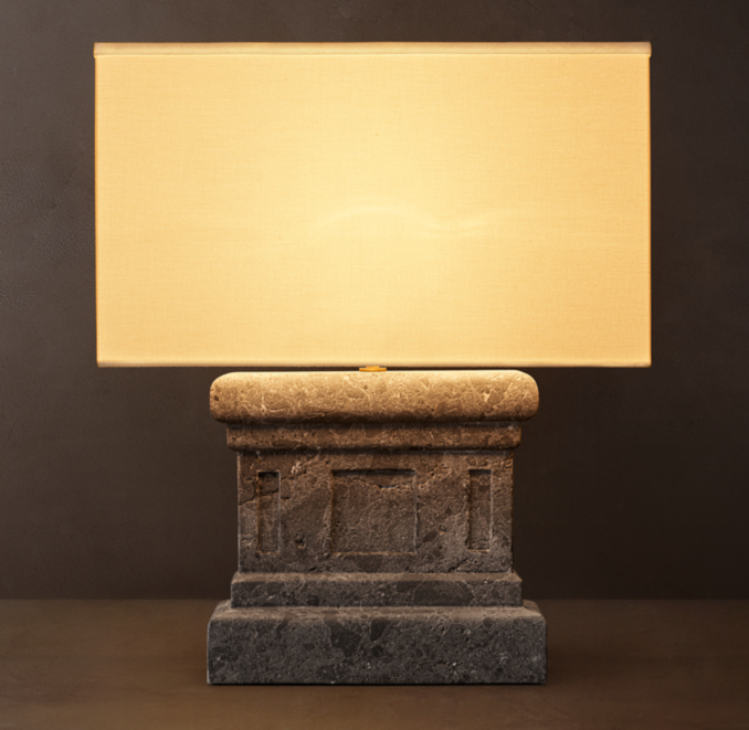 22" lamp shown in Black Emperador Marble.