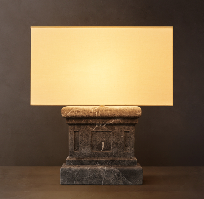 28" lamp shown in Black Emperador Marble.
